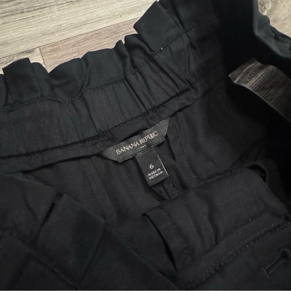 Banana Republic Factory High-Rise Wide Leg Paper Bag Black Trousers Size 6 - Picture 4 of 6